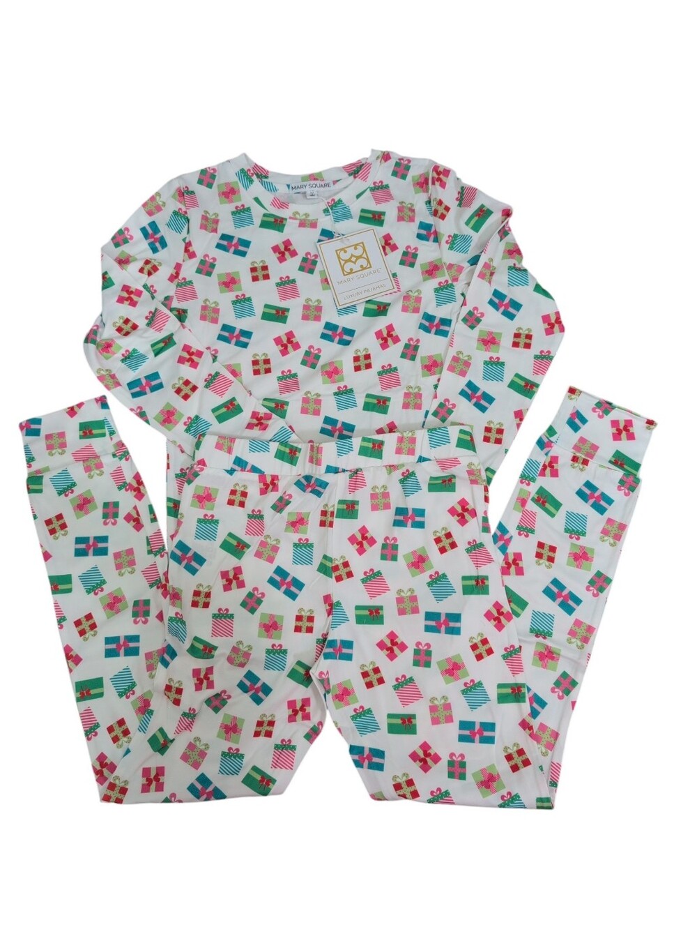 Mary Square Kids PJ Set, Christmas, Under The Tree, Pajamas, Sz Med 8, NWT